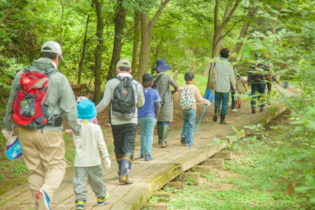 登山する人